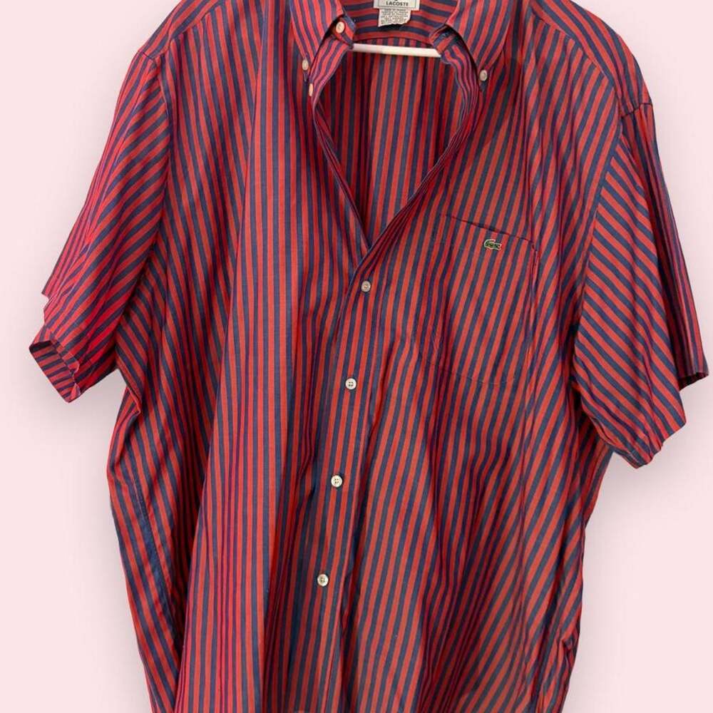 Rare Vintage Made in France Lacoste Short Sleeve Button Up